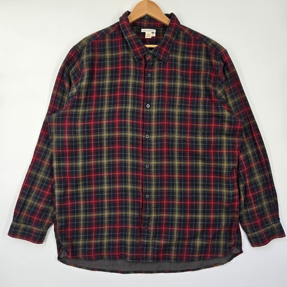 Carbon2Cobalt Mens XXL 2XL Flannel Shirt Plaid Long Sleeve Button Up Christmas - Picture 2 of 6